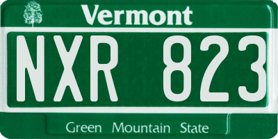 VT license plate NXR823