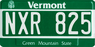 VT license plate NXR825