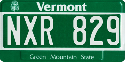 VT license plate NXR829