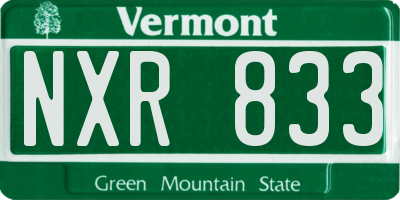 VT license plate NXR833