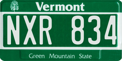 VT license plate NXR834
