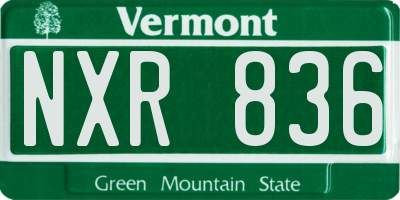 VT license plate NXR836