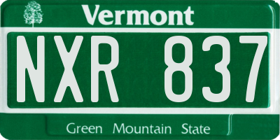 VT license plate NXR837
