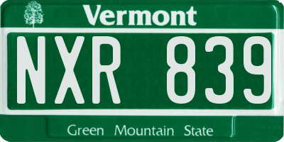 VT license plate NXR839