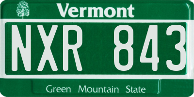 VT license plate NXR843