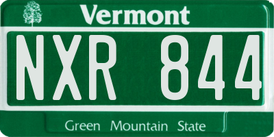 VT license plate NXR844