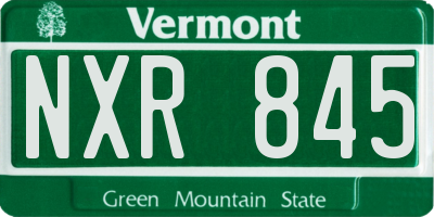 VT license plate NXR845
