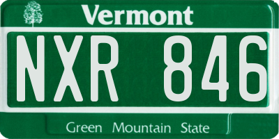 VT license plate NXR846