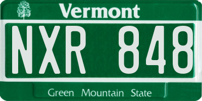 VT license plate NXR848