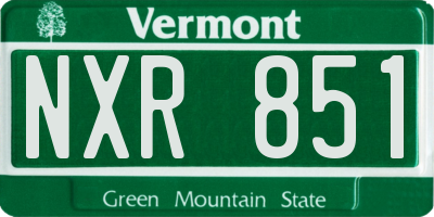 VT license plate NXR851