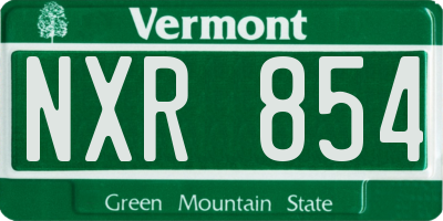 VT license plate NXR854