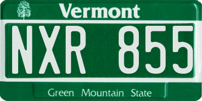 VT license plate NXR855