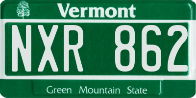 VT license plate NXR862