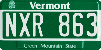 VT license plate NXR863
