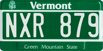 VT license plate NXR879