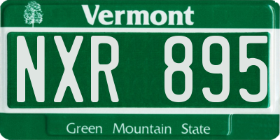 VT license plate NXR895