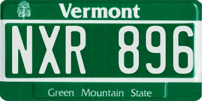 VT license plate NXR896