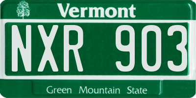 VT license plate NXR903