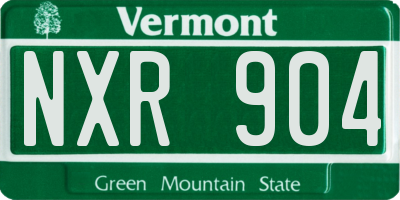 VT license plate NXR904