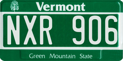 VT license plate NXR906