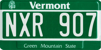 VT license plate NXR907