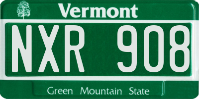 VT license plate NXR908