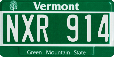 VT license plate NXR914