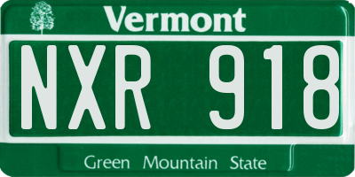 VT license plate NXR918
