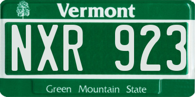 VT license plate NXR923