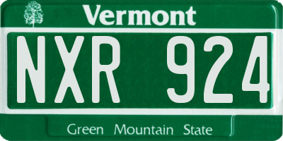 VT license plate NXR924