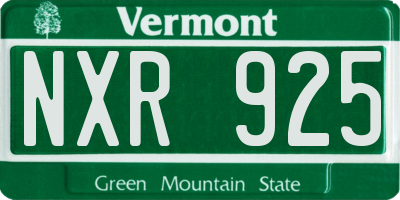 VT license plate NXR925