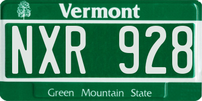 VT license plate NXR928