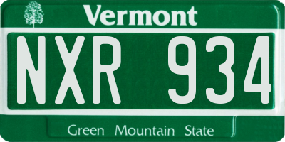 VT license plate NXR934