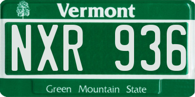 VT license plate NXR936