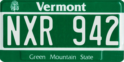 VT license plate NXR942