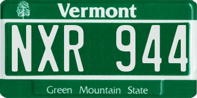 VT license plate NXR944