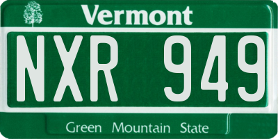 VT license plate NXR949