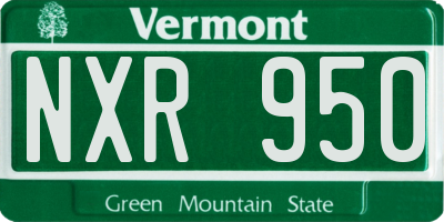 VT license plate NXR950