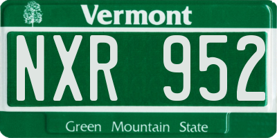 VT license plate NXR952