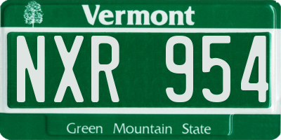 VT license plate NXR954