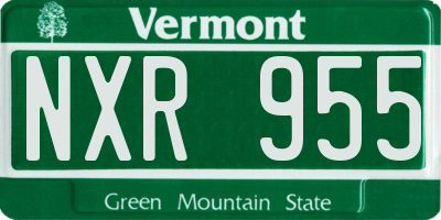 VT license plate NXR955