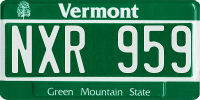 VT license plate NXR959