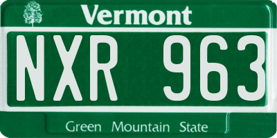 VT license plate NXR963