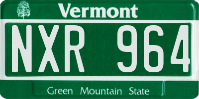 VT license plate NXR964