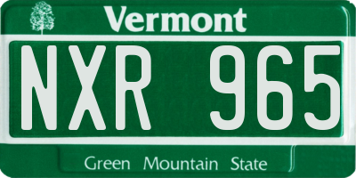 VT license plate NXR965
