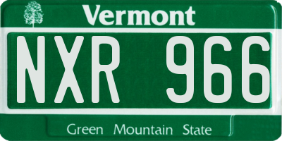 VT license plate NXR966