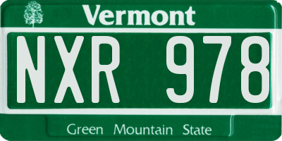 VT license plate NXR978