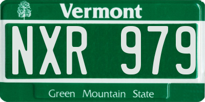 VT license plate NXR979