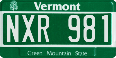 VT license plate NXR981