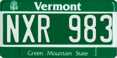 VT license plate NXR983